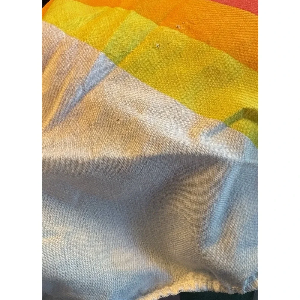 Vtg Thomaston Rainbow Twin Bed Set Flat Fitted Sheet Pillow Case 70s 80s